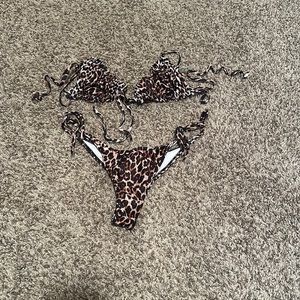 Leopard bikini.